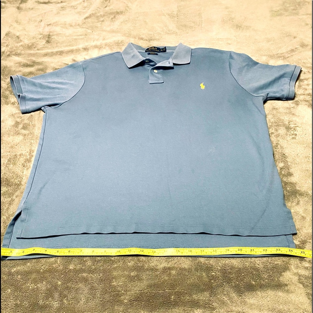 POLO RALPH LAUREN Grey Mesh Polo Shirt Short Sleeve Sz XL